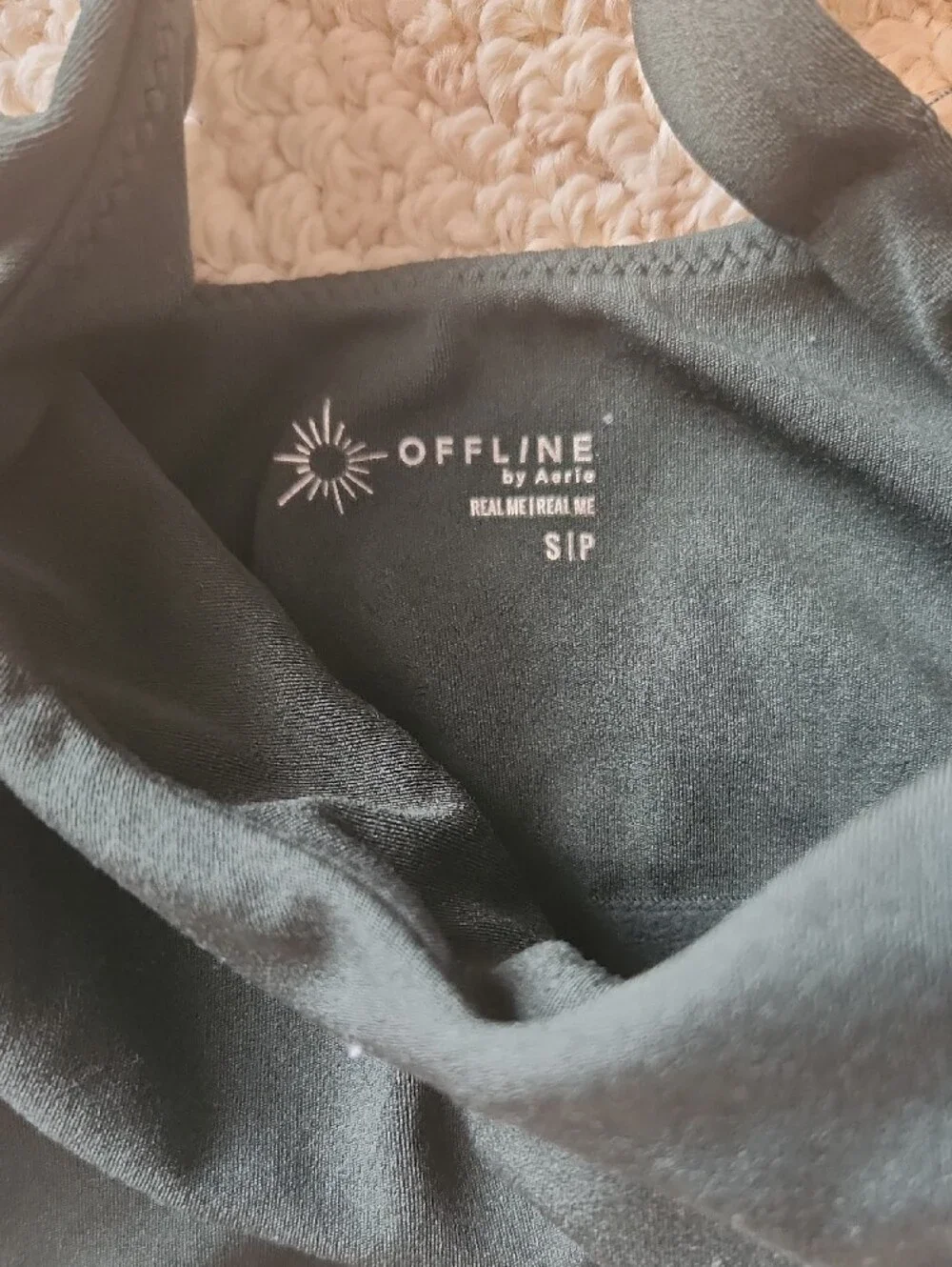 Off Line By aerie Dark Gree  V-Neck Longline Bralette